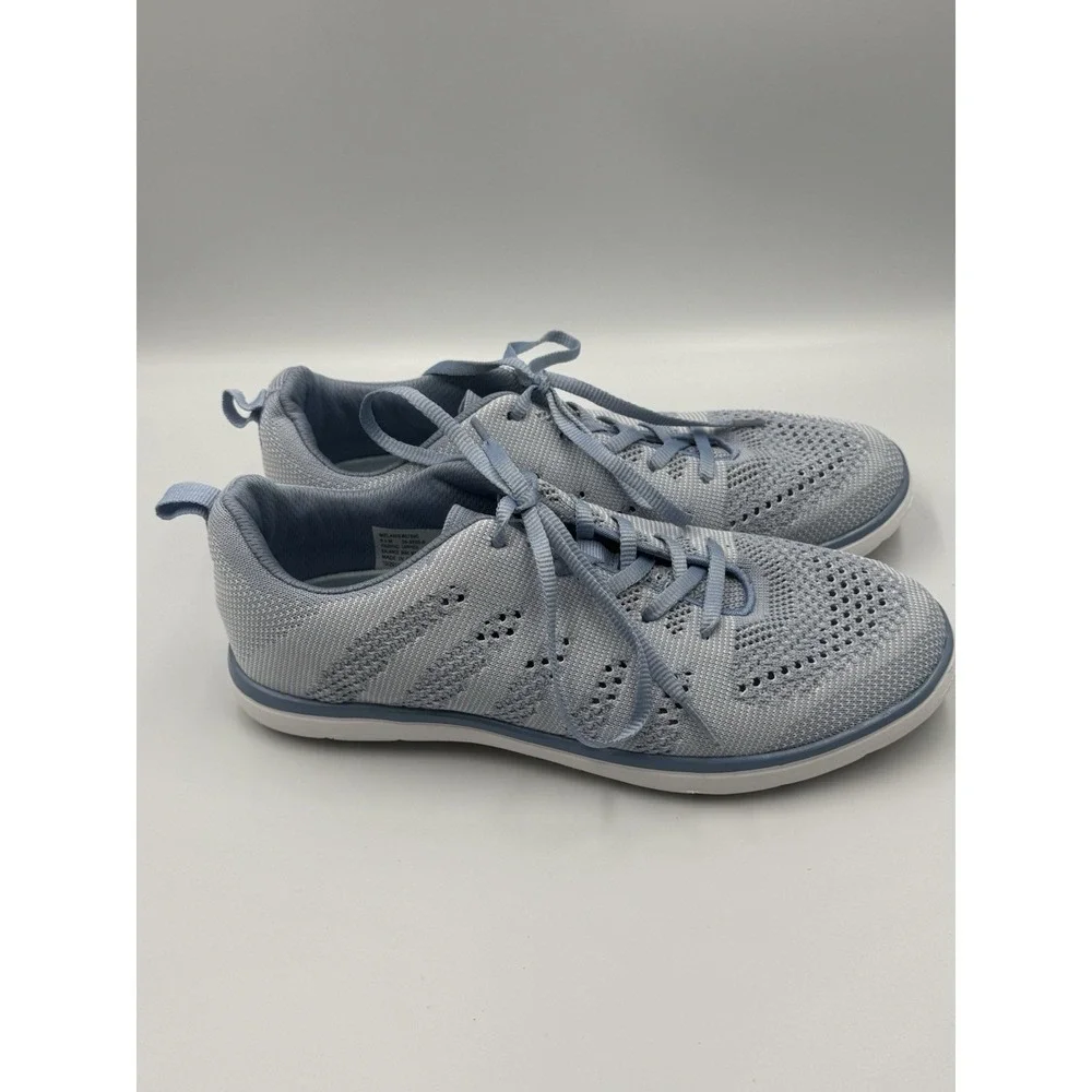 Melanie Knit Sneakers Womens 8.5 Blue Lightweight Lace Up Comfort‎ Walking Shoes